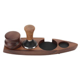 3pcs Coffee Tamper Holder Walnut Wood Rubber Stainless Steel Boat Shaped Distributor Rack Coffee Accessories For 51/53mm Base 51mm Tamper 51mm Distributor In Australia - Darrahopens