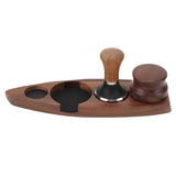 3pcs Coffee Tamper Holder Walnut Wood Rubber Stainless Steel Boat Shaped Distributor Rack Coffee Accessories For 51/53mm Base 51mm Tamper 51mm Distributor In Australia - Darrahopens