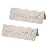2Pcs Metal Stainless Steel Reserved Sign Double Sided Reserved Table Signs for Restaurants Bar Cafe Tea Room Hotel
