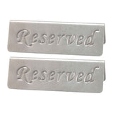 2Pcs Metal Stainless Steel Reserved Sign Double Sided Reserved Table Signs for Restaurants Bar Cafe Tea Room Hotel