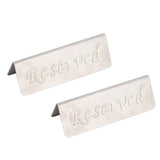 2Pcs Metal Stainless Steel Reserved Sign Double Sided Reserved Table Signs for Restaurants Bar Cafe Tea Room Hotel