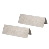 2Pcs Metal Stainless Steel Reserved Sign Double Sided Reserved Table Signs for Restaurants Bar Cafe Tea Room Hotel