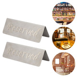 2Pcs Metal Stainless Steel Reserved Sign Double Sided Reserved Table Signs for Restaurants Bar Cafe Tea Room Hotel