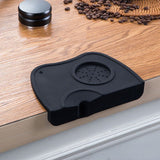 Coffee Press Pad Food Grade Silicone Odorless Double Groove Coffee Tamper Mat for Home Cafe Black M 17.5x12.5x0.6/6.9x4.9x0.24in In Australia - Darrahopens