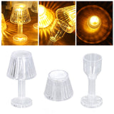 Crystal Diamond Table Lamp Strong Light Transmission Transparency Mini Crystal Table Lamp Waterproof Bedroom Bedside Lamp Warm White