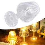 Crystal Diamond Table Lamp Strong Light Transmission Transparency Mini Crystal Table Lamp Waterproof Bedroom Bedside Lamp Warm White