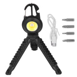 COB Small Flashlights 3 Light Modes Rechargeable Multifunctional Black Portable Pocket Light with Tripod for Fishing Home In Australia - Darrahopens