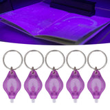 5 Pcs UV Mini Keychain 365nm 395nm Wavelength Portable LED Purple Light UV LED Keychain Flashlight