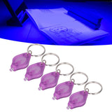 5 Pcs UV Mini Keychain 365nm 395nm Wavelength Portable LED Purple Light UV LED Keychain Flashlight