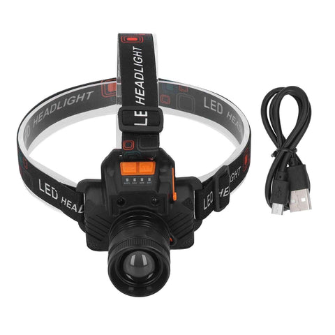 Head Lamp USB Rechargeable 3 Light Modes LED Lens 1500lm Head Flashlight for Emergency Camping Fishing In Australia - Darrahopens