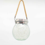 Cracked Glass Solar Lantern 30 LEDs Waterproof Outdoor Solar Hanging Jar Light for Patio Courtyard Festival Warm White In Australia - Darrahopens