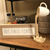 Floating Spilling Coffee Cup Spilling Pouring Coffee Cup Sculpture Sculpture for Kitchen Dining Room Decor