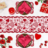 5 Pack Valentines Day Decorations Sets Lace Red Heart Table Runner and Placemats Valentines Day Decor for Home Wedding Anniversary Party In Australia - Darrahopens
