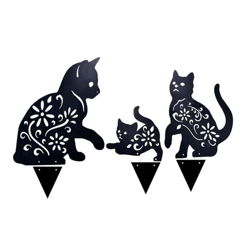 3PCS Metal Cat Decorative Garden Stakes Cat Silhouette Garden Decoration for Outdoor Lawn Ornaments Yard Sign In Australia - Darrahopens