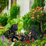 3PCS Metal Cat Decorative Garden Stakes Cat Silhouette Garden Decoration for Outdoor Lawn Ornaments Yard Sign In Australia - Darrahopens