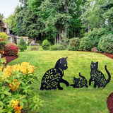3PCS Metal Cat Decorative Garden Stakes Cat Silhouette Garden Decoration for Outdoor Lawn Ornaments Yard Sign In Australia - Darrahopens
