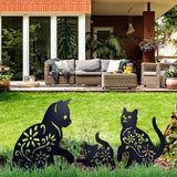 3PCS Metal Cat Decorative Garden Stakes Cat Silhouette Garden Decoration for Outdoor Lawn Ornaments Yard Sign In Australia - Darrahopens