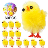 60PCS Mini Easter Chicks Yellow Easter Decoration Toy Spring Home Garden Decor Party Favors and Gifts for Kids