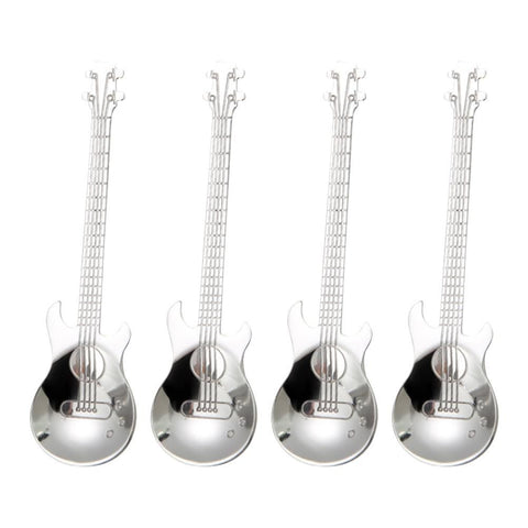 4 Pcs Guitar Coffee Spoons Stainless Steel Guitar Instrument Shaped Coffee Spoons Kitchen Utensil for Mixing Milkshake Tea Dessert Drink In Australia - Darrahopens