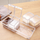 Spice Jars Transparent Spice Containers Kitchen Spice Jar with 4 Serving Spoons Spice Bottle Seasoning Box Set