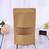 50Pcs Stand Up Pouch Bags Kraft Pouches with Tear Notch and Matte Window Resealable Zip Lock Food Storage Bags In Australia - Darrahopens