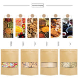 50Pcs Stand Up Pouch Bags Kraft Pouches with Tear Notch and Matte Window Resealable Zip Lock Food Storage Bags In Australia - Darrahopens