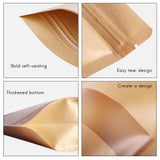 50Pcs Stand Up Pouch Bags Kraft Pouches with Tear Notch and Matte Window Resealable Zip Lock Food Storage Bags