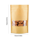 50Pcs Stand Up Pouch Bags Kraft Pouches with Tear Notch and Matte Window Resealable Zip Lock Food Storage Bags