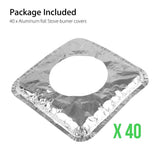 40Pcs Aluminum Foil Gas Top Disposable Bib Liners Stove Covers