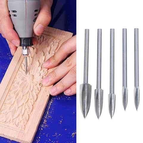 5Pcs/Set Wood Carving And Engraving Drill Bit Milling Cutter Root Carving Tools for DIY Woodworking Carving In Australia - Darrahopens