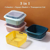 Kitchen Colander with Lid Household Double Layer Basket Multifunction Storage Containers for Fruits Vegetable
