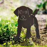 Metal Garden Dog Statue Decorative Stakes Animal Silhouette for Garden Home Decor Outdoor Gifts
