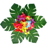 108 Pieces Hawaiian Tropical Party Decoration Set Leaves Flowers Umbrellas for Hawaiian Party Beach Theme