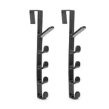 2 Pack Door Hook with 5 Hooks Door Organizer Rack Hanger Backpack Handbag Clothes Coat Hook for Home