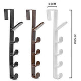 2 Pack Door Hook with 5 Hooks Door Organizer Rack Hanger Backpack Handbag Clothes Coat Hook for Home In Australia - Darrahopens