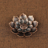 Multi Holes Lotus Incense Holder Zinc Alloy Incense Plate Stick Holder Ash Catcher