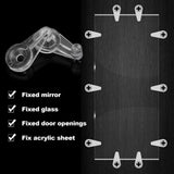 50PCS Glass Retainer Clips Glass Panel Clips Mirror Clips Non Slip Waterproof Transparent Fixed Buckle
