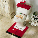 Christmas Pattern Mildew Proof Waterproof Bathroom Toilet Seat Cover Foot Pad and Water Tank Cover Set In Australia - Darrahopens