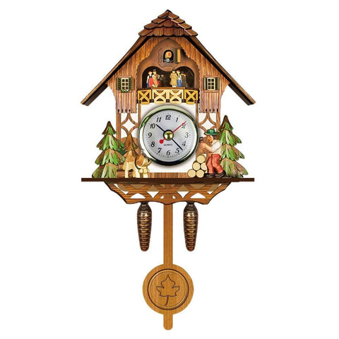 Cuckoo Clock Antique Wooden Cuckoo Birdhouse Wall Clock Home Decor Hanging Cuckoo Clock Auto Swing Bell Pendulum Home Decor In Australia - Darrahopens