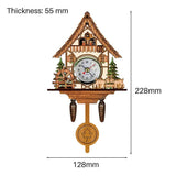 Cuckoo Clock Antique Wooden Cuckoo Birdhouse Wall Clock Home Decor Hanging Cuckoo Clock Auto Swing Bell Pendulum Home Decor