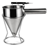 Stainless Steel Piston Funnel with Stand Kitchen Baking Funnel Batter Dispenser Sauce Cream Dosing Funnel for Home Kitchen Bakery In Australia - Darrahopens