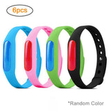 6Pcs Random Silicone Mosquito Repellent Bracelets Waterproof Anti Mosquito Band Bug and Insect Protection Wrist Bands for Adults and Kids