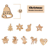 100Pcs Mix Wooden Christmas Tree Ornaments Mini Santa Claus Snowman Elk Snowflakes Christmas Tree Hanging Pendants In Australia - Darrahopens