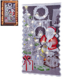 Christmas Lace Curtains LED Light Santa Claus Half Blackout Curtains Living Room Bedroom Home Decor In Australia - Darrahopens