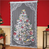 Christmas Lace Curtains LED Light Christmas Tree Half Blackout Curtains Living Room Bedroom Home Decor In Australia - Darrahopens