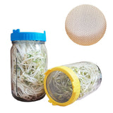 4Pcs Plastic Sprouting Lids with Stainless Steel Screen for 86mm Wide Mouth Jars Sprouting Strainer Lid with Stand