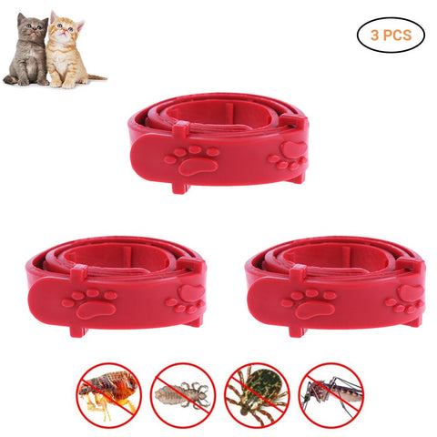 3 Pcs Red Adjustable Pet Cat Anti Flea Mite Tick Collar Cat Flea Prevention Collar Pet Supplies In Australia - Darrahopens