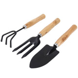 3PCS/Set Wooden Handle Mini Gardening Potted Tool Gardening Shovel Rake Fork Set for Houseplants Potted Plants In Australia - Darrahopens
