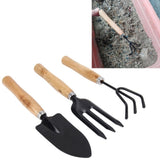 3PCS/Set Wooden Handle Mini Gardening Potted Tool Gardening Shovel Rake Fork Set for Houseplants Potted Plants In Australia - Darrahopens