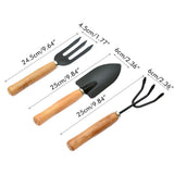 3PCS/Set Wooden Handle Mini Gardening Potted Tool Gardening Shovel Rake Fork Set for Houseplants Potted Plants In Australia - Darrahopens